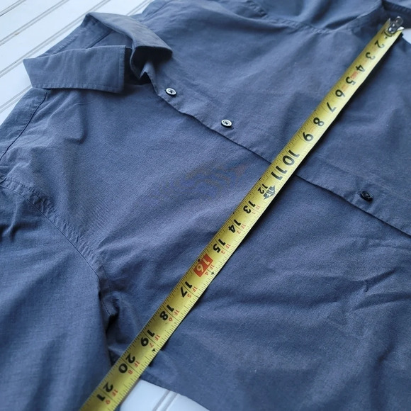 Express 1MX Charcoal Gray Men Long Sleeve Button Shirt Slim Fit M 15-15.5 - Picture 8 of 9